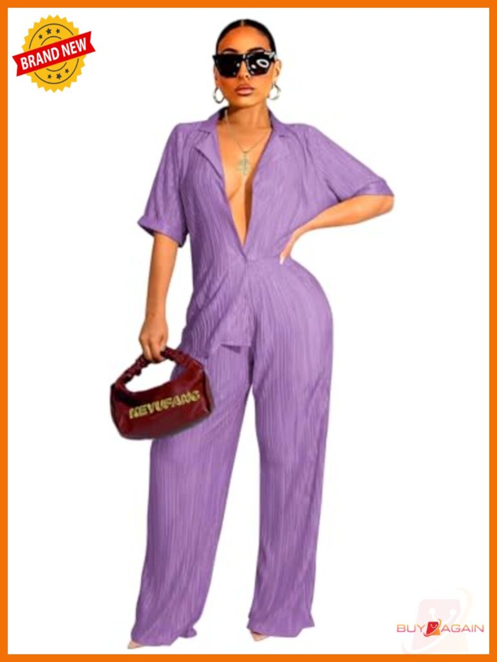 2 Piece Outfits Tracksuit Button Shirt Wide Leg Pants Suit